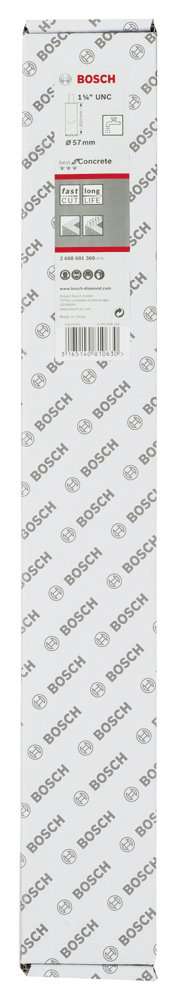 Bosch - Best Serisi Beton İçin 1 1/4'' UNC Girişli Elmas Sulu Karot Ucu 57 mm