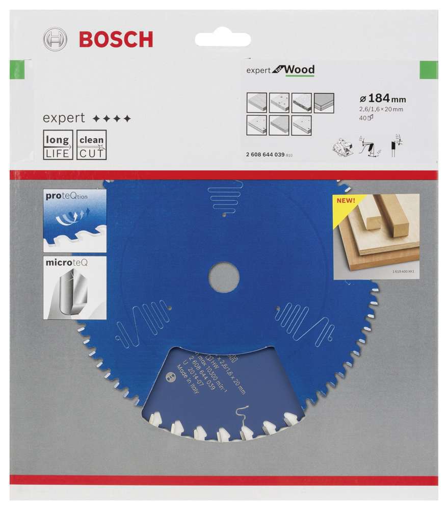 Bosch - Expert Serisi Ahşap için Daire Testere Bıçağı 184*20 mm 40 Diş