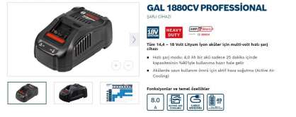 GAL 1880CV Professional hızlı şarj cihazı 